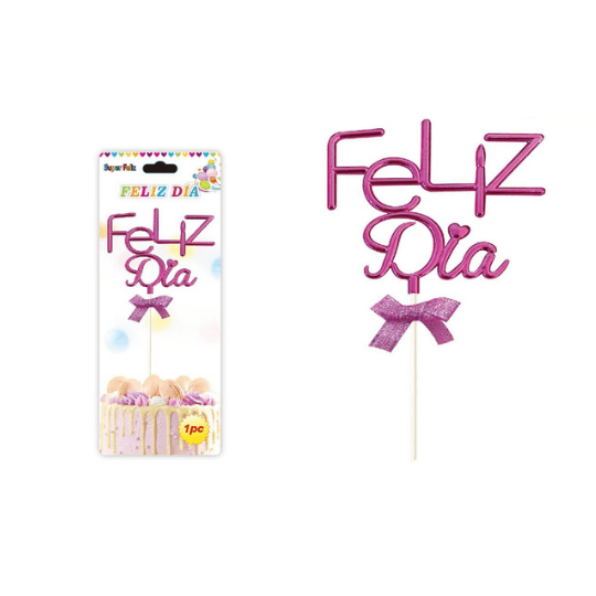 Topper Feliz Día Fucsia
