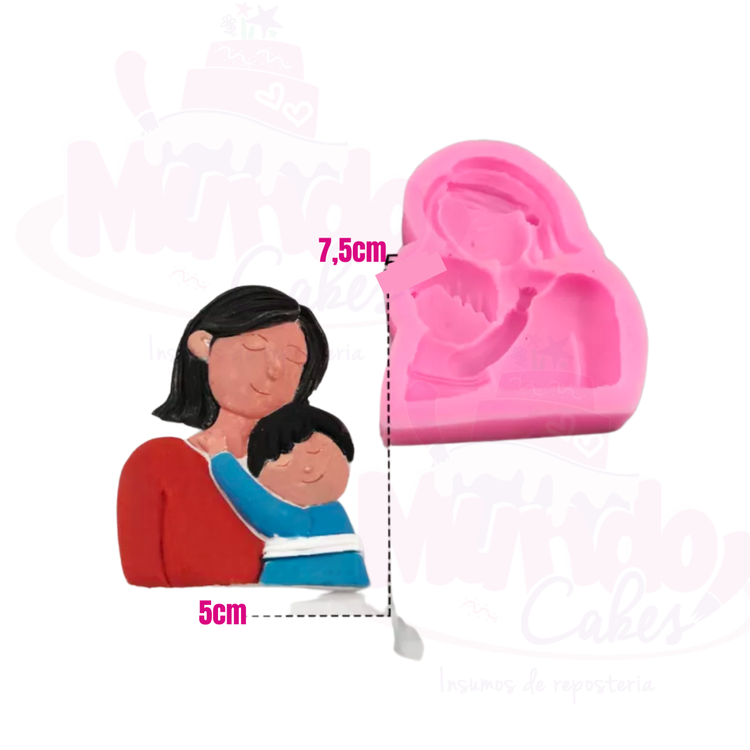 Molde silicona mamá e hijo