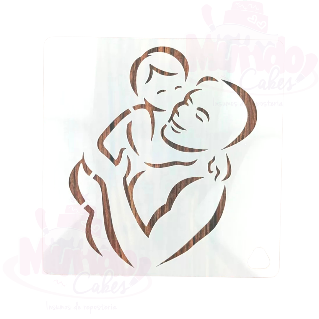 Stencil 14x14cm día del padre