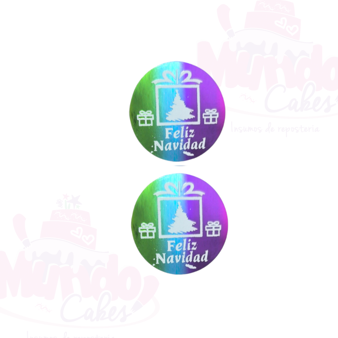 100 etiquetas navidad multicolor