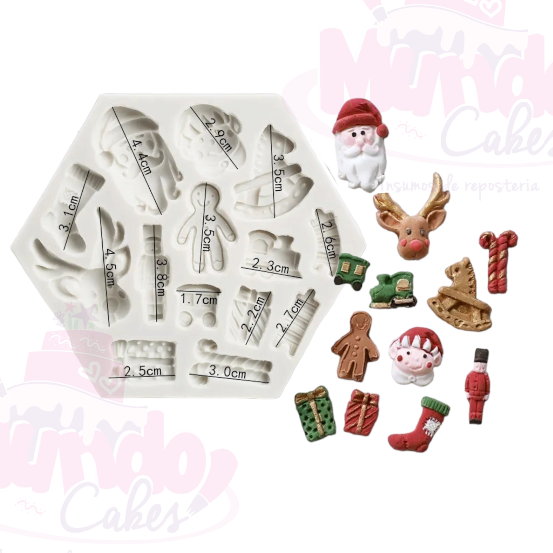 Molde silicona navidad gris