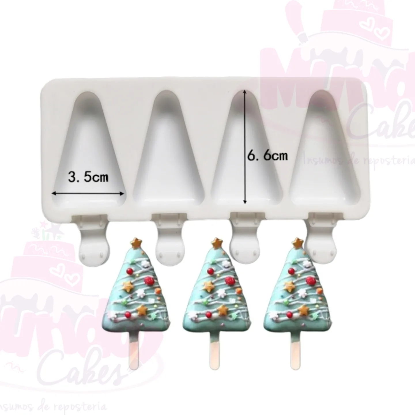 Molde 4 paletas triangular