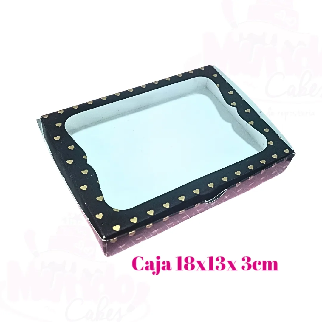 Caja negra corazones dorados