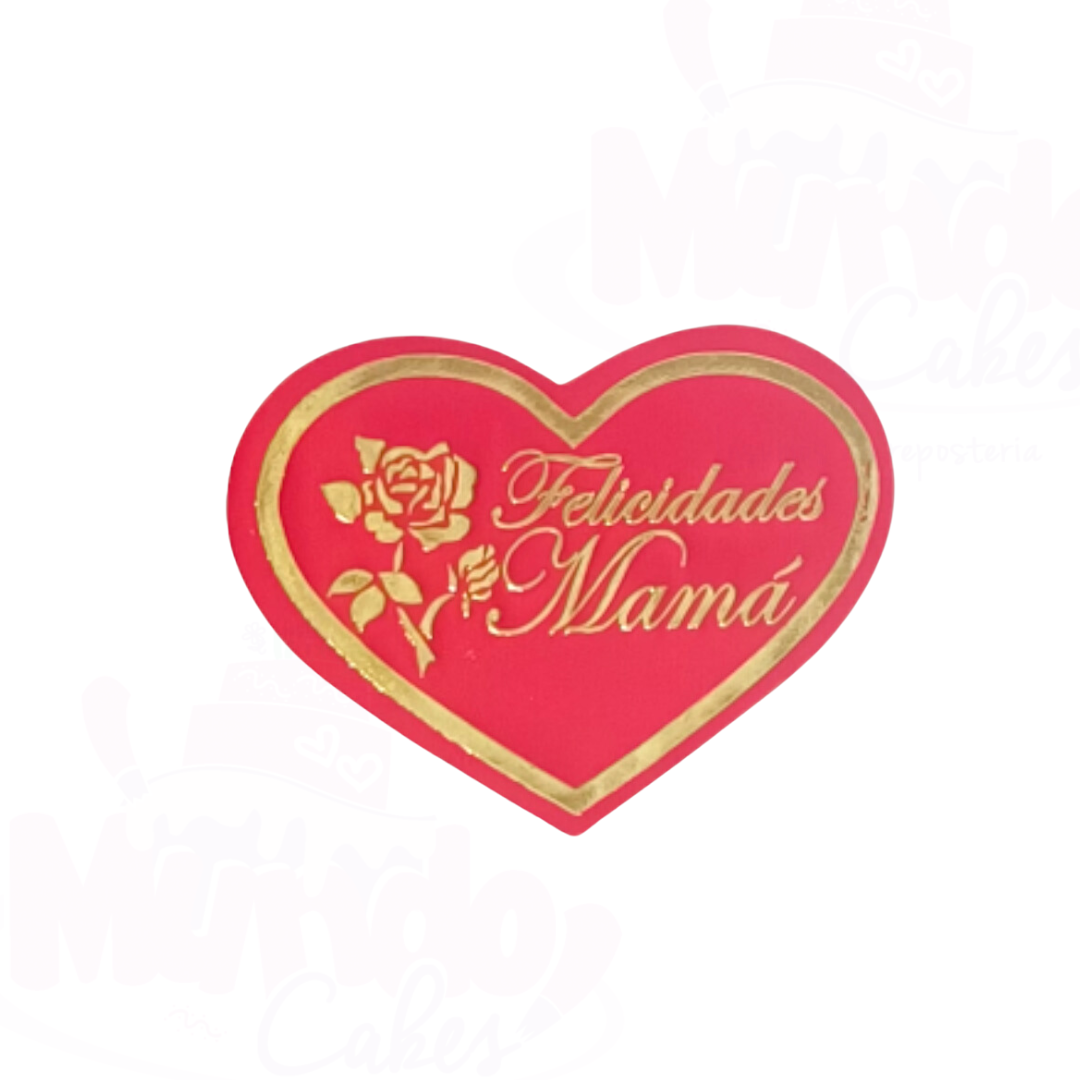 100 etiquetas Felicidades Mamá Roja
