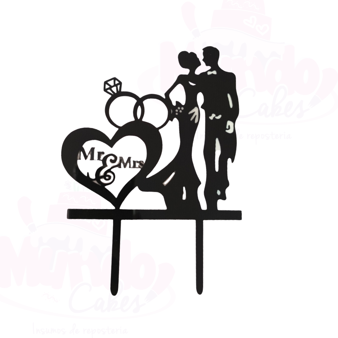 Topper novios 16cm negro m*1