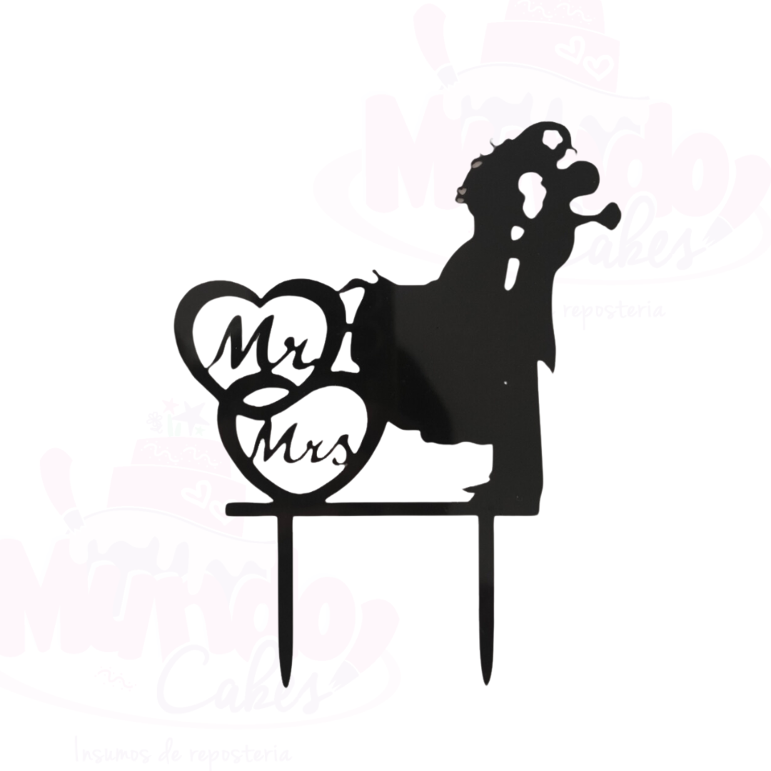 Topper novios 16cm negro m*2