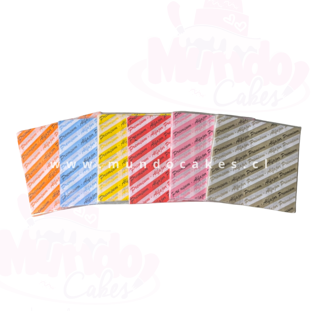 Papel alfajor artesanal Color 100unid 14x14cm