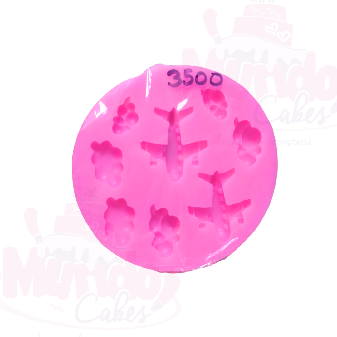 Molde silicona aviones y nubes