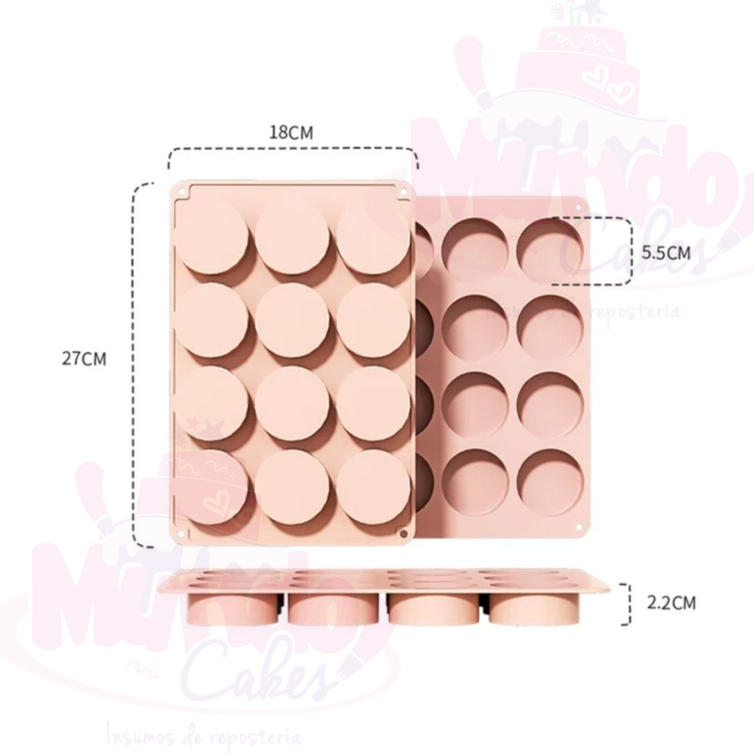 Molde 12 alfajor perfecto 5cm