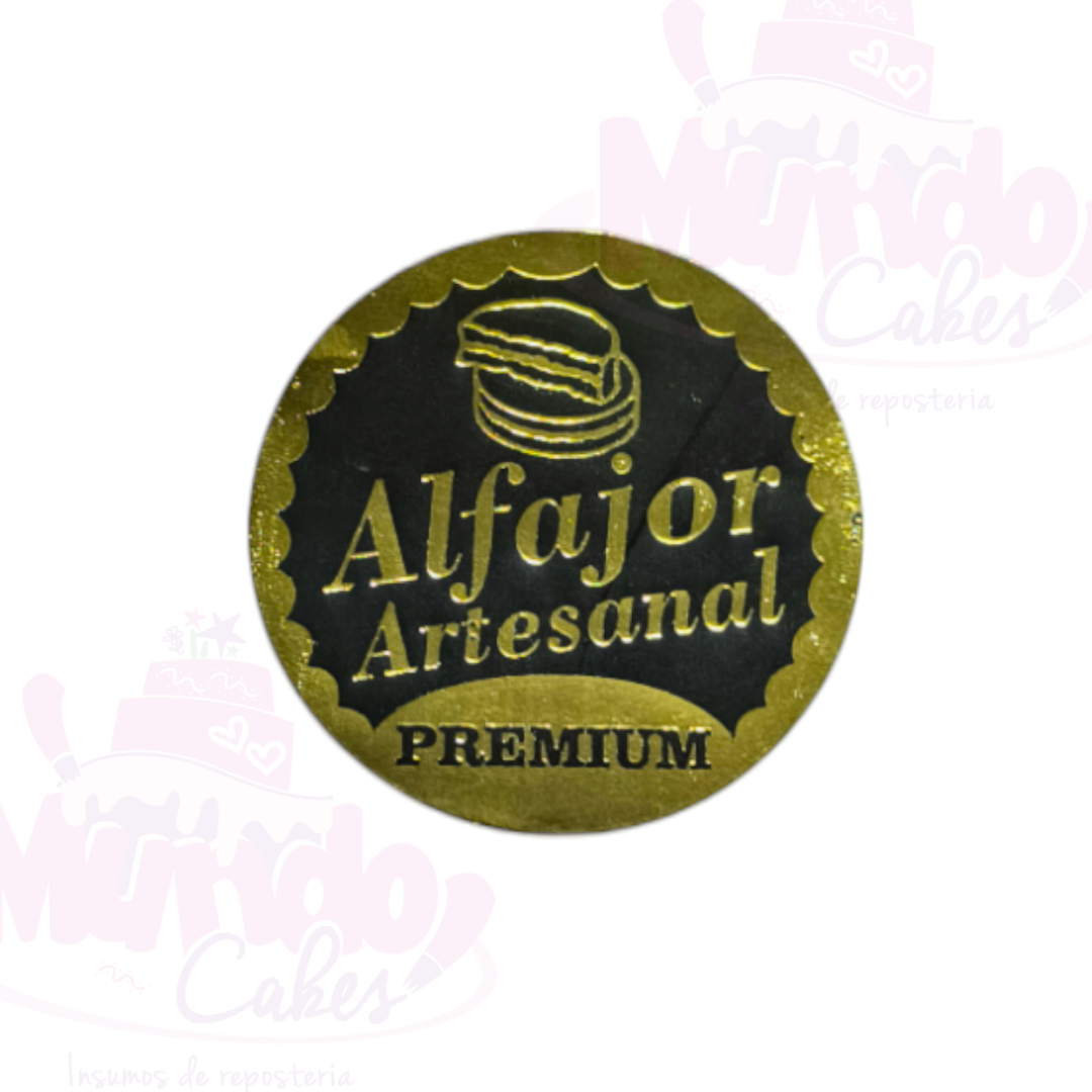 100 etiquetas Alfajor Negro con Dorado