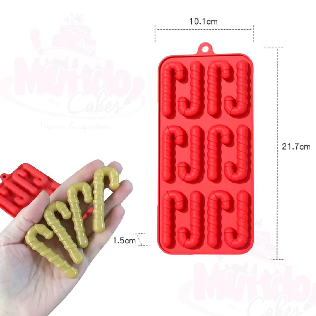 Molde silicona bastones caramelo