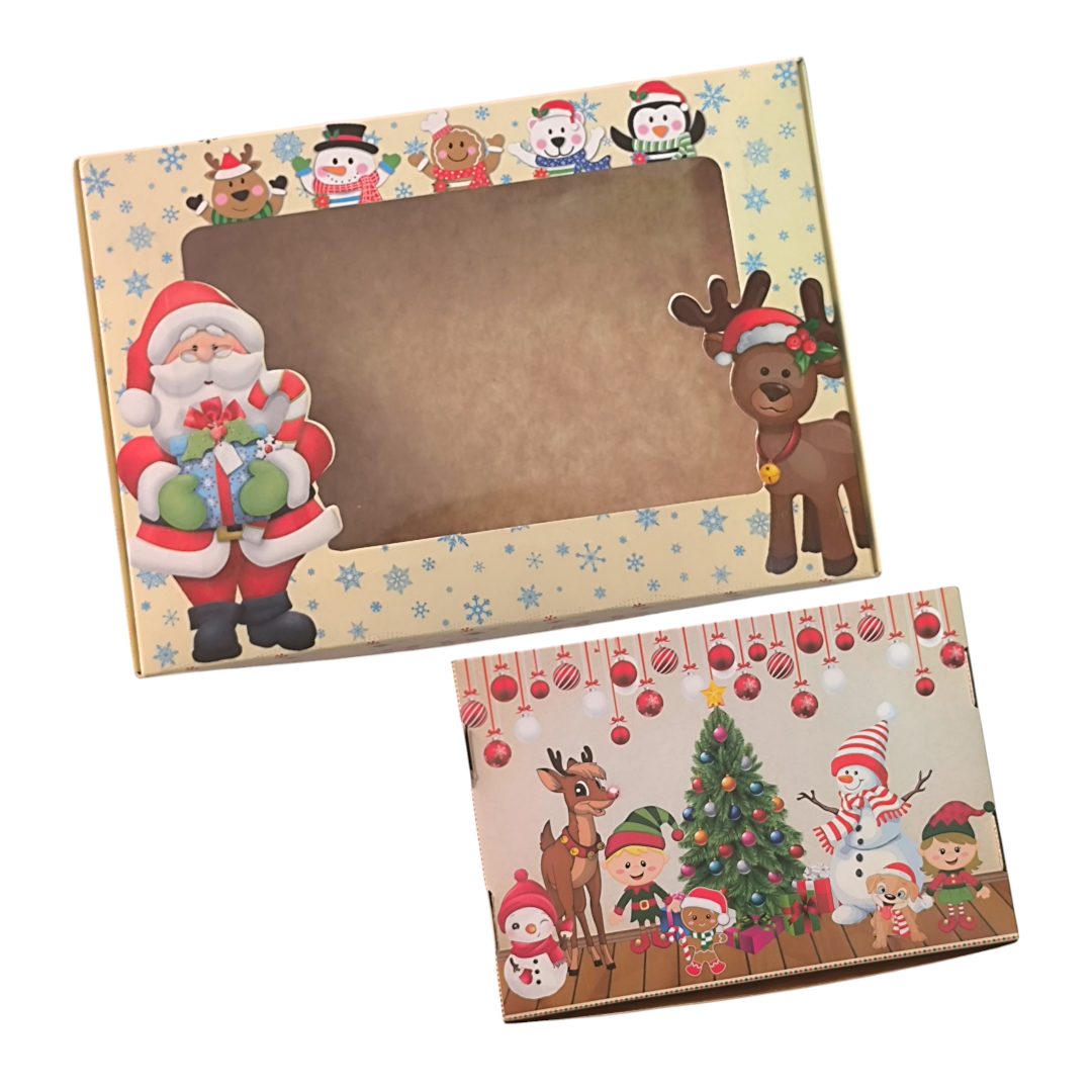 10 Caja 6 alfajores Navidad Café claro