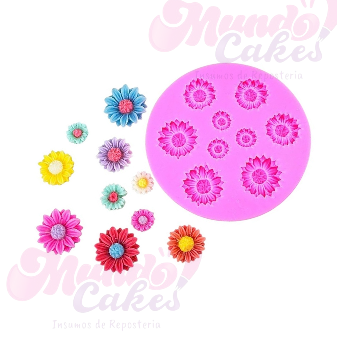 Molde silicona girasoles
